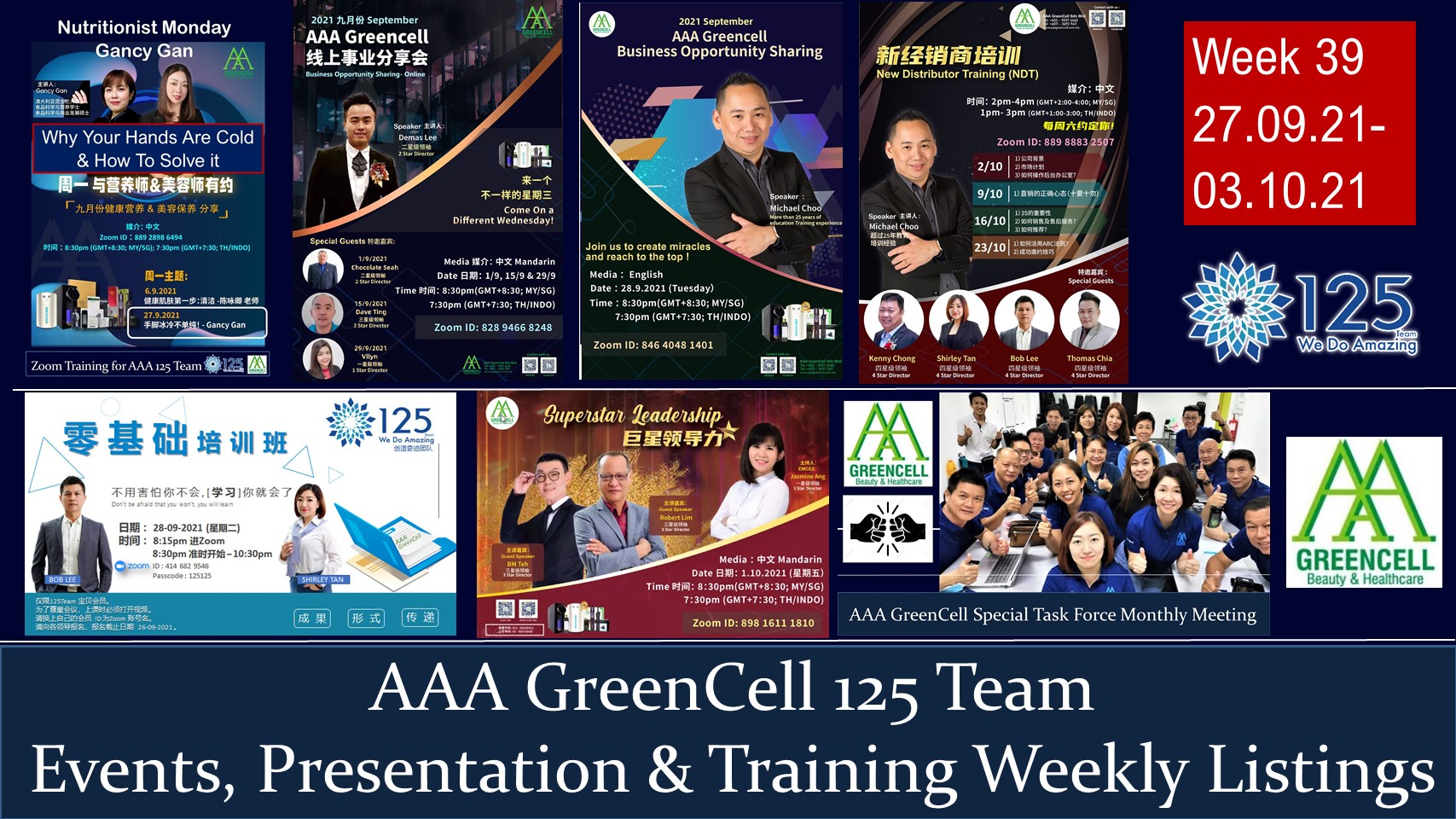 AAA GreenCell 125 Team Events, Presentation and Training for Week 39. Dates 27.09.21-03.10.21. Hydrogen Qhydrogen Giap One